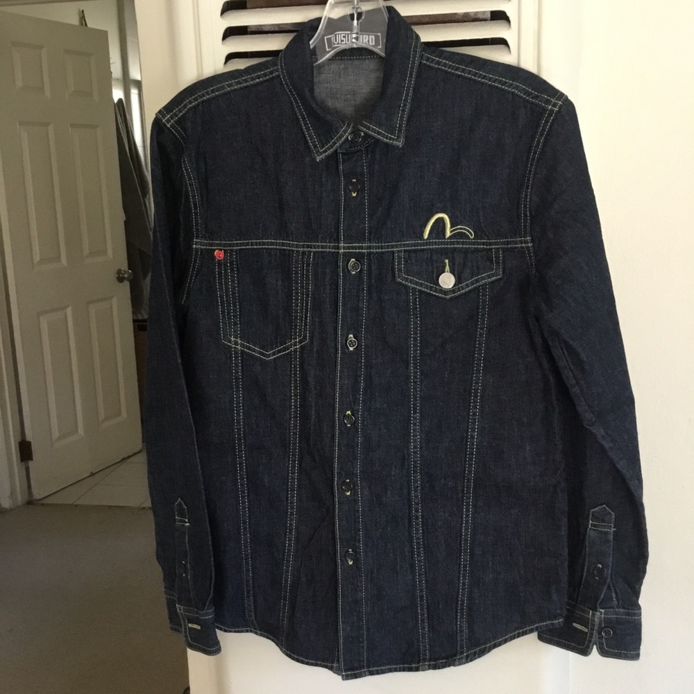 Evisu Indigo Denim Shirt Jacket
